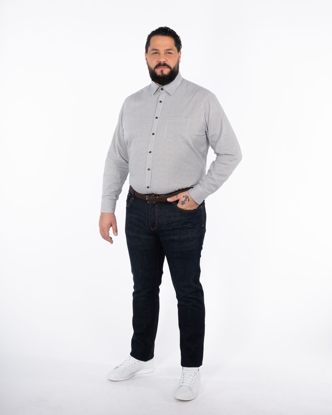 Chemise grande taille bleu