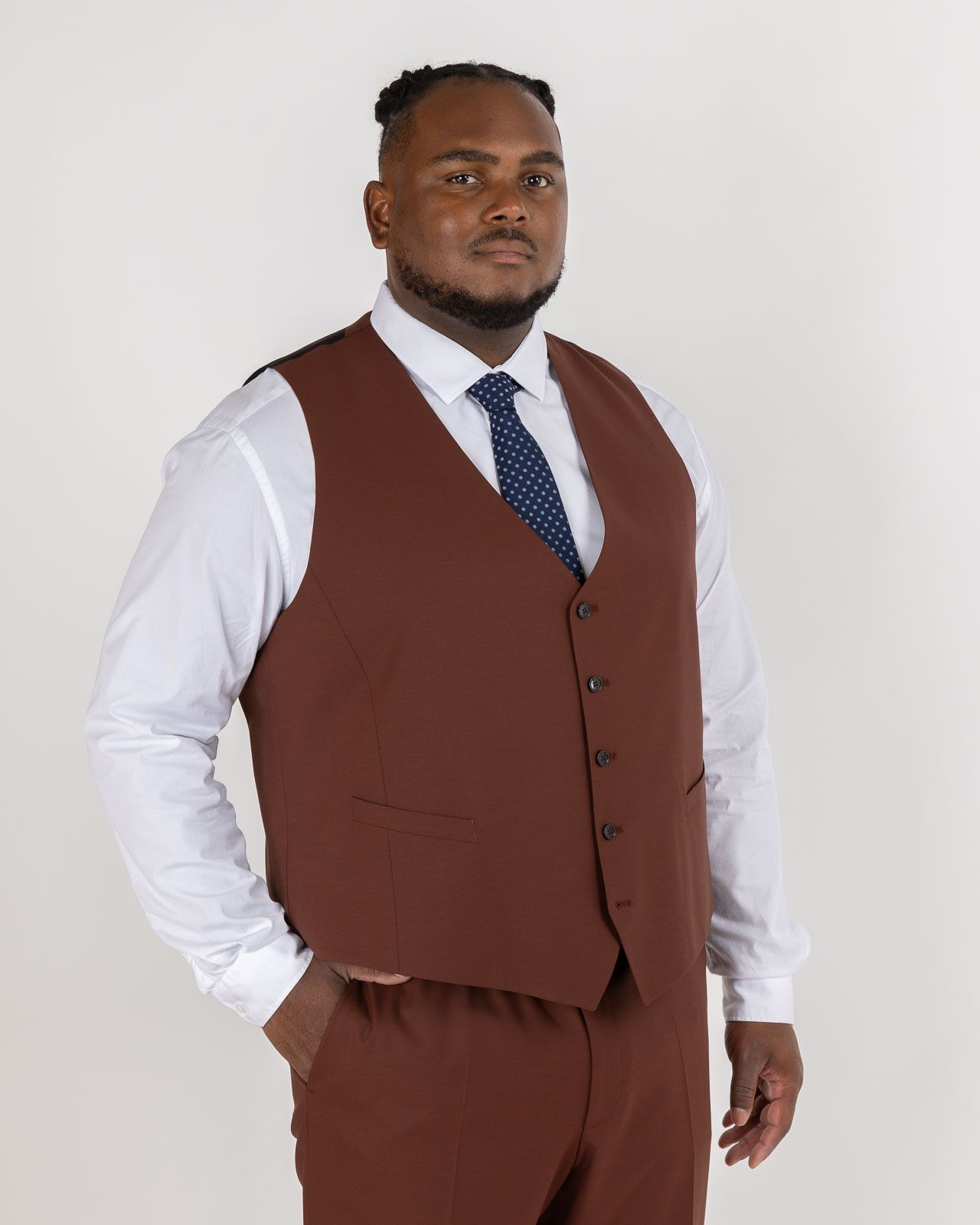 Gilet de costume grande taille rouge