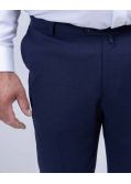 Pantalon de costume en lin grande taille bleu marine