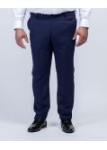 Pantalon de costume en lin grande taille bleu marine