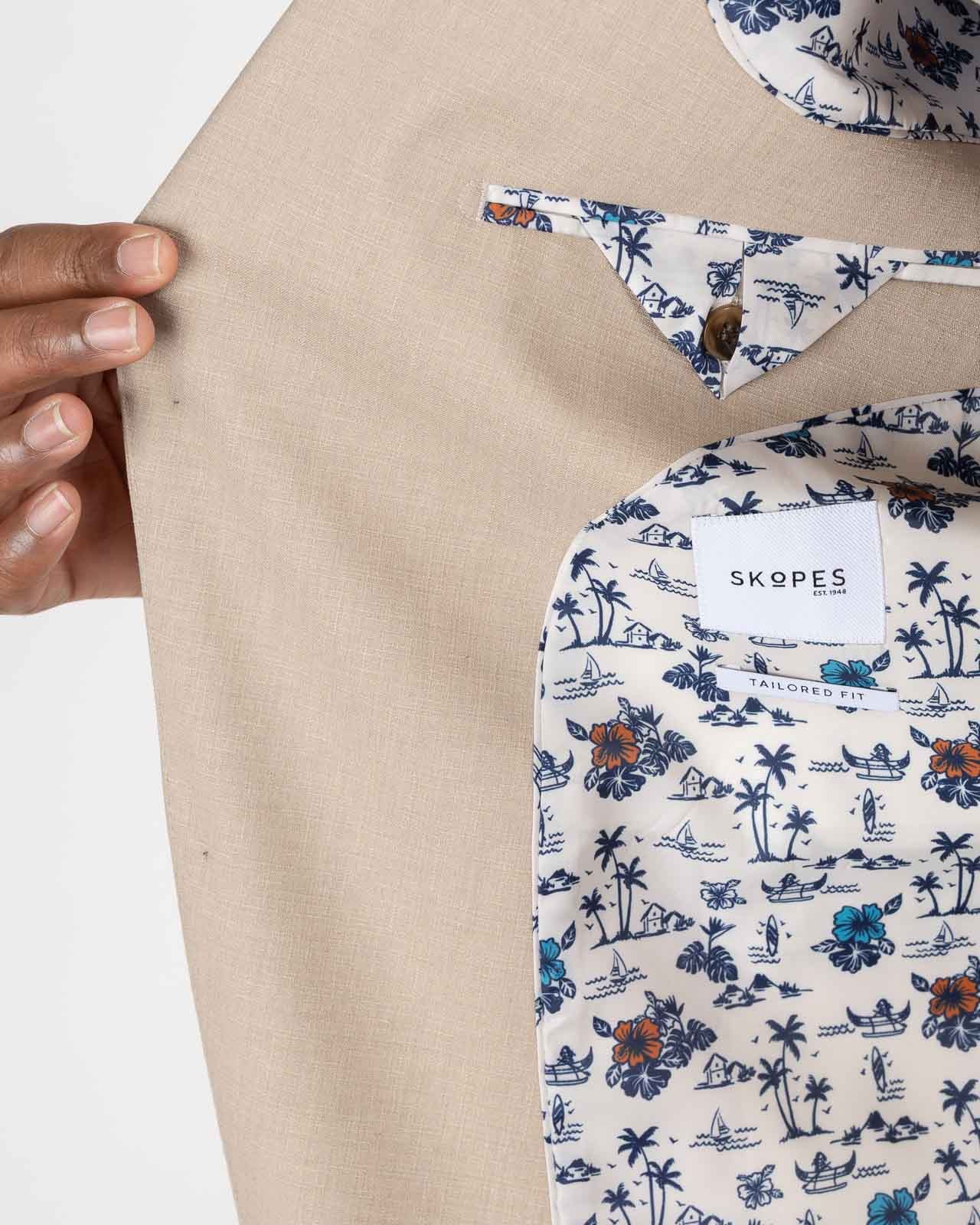 Veste de costume flammé grande taille beige