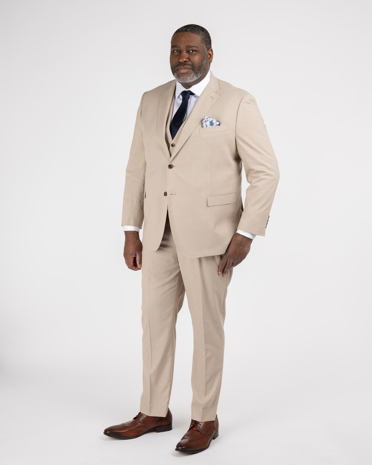 Veste de costume flammé grande taille beige