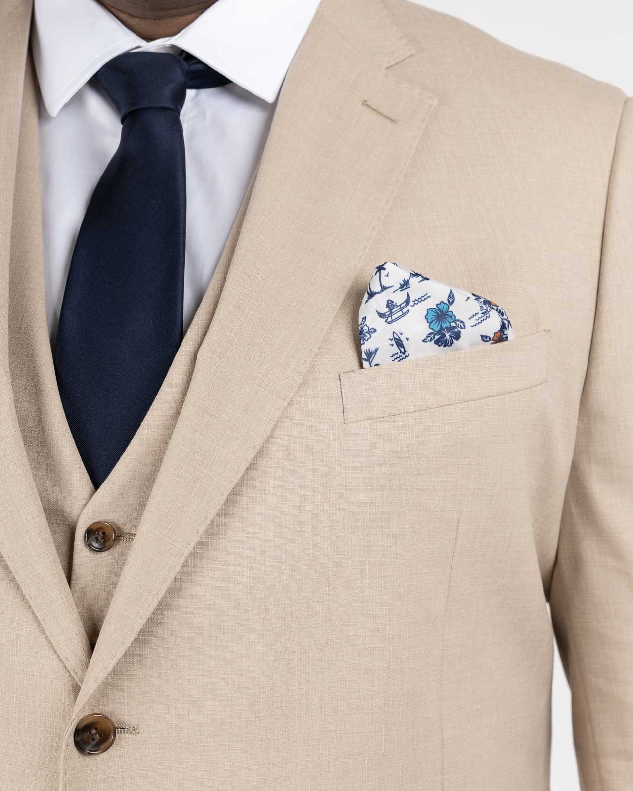 Veste de costume flammé grande taille beige