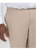 Pantalon de costume flammé grande taille beige