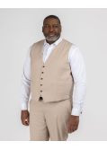 Gilet de costume flammé grande taille beige