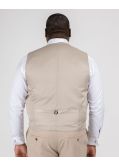 Gilet de costume flammé grande taille beige