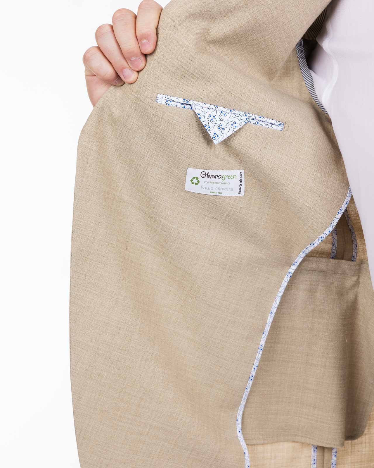 Veste en lin grande taille beige