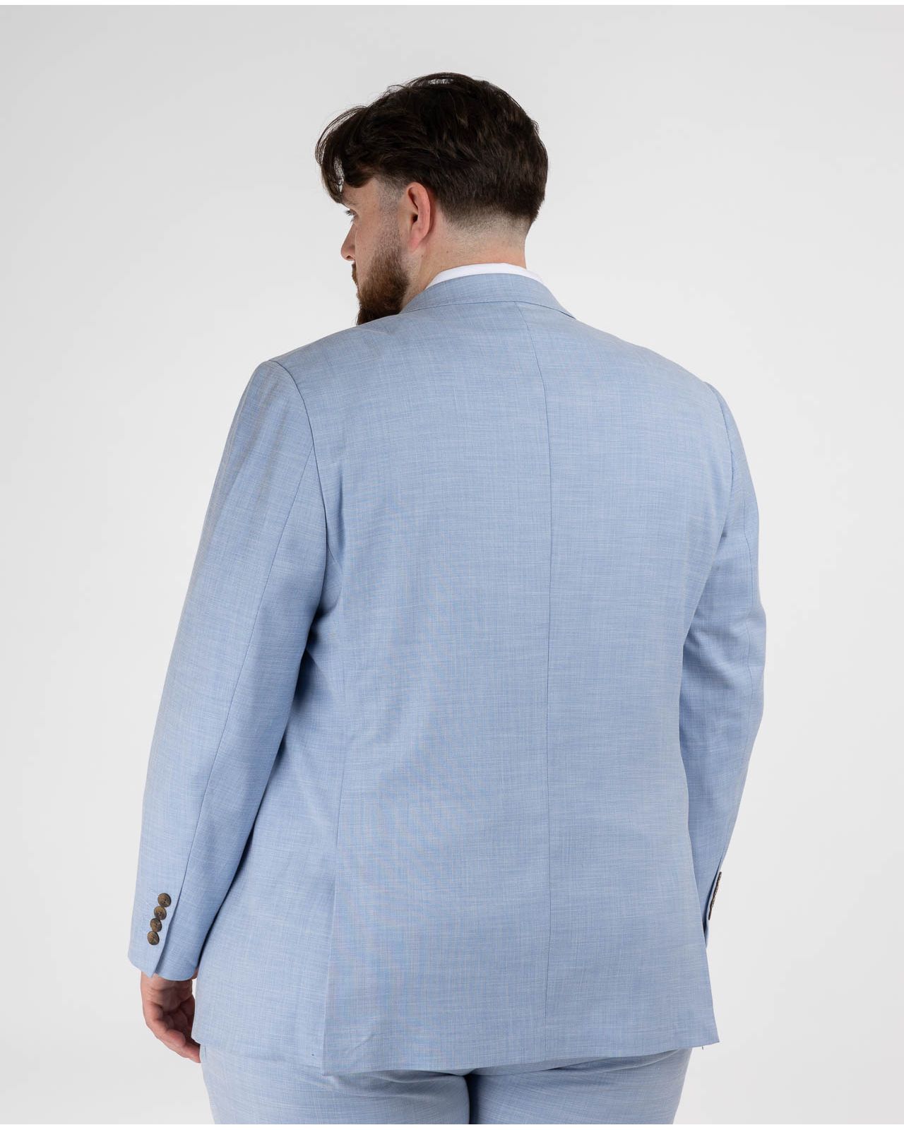 Veste de costume effet lin grande taille bleu ciel