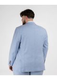 Veste de costume effet lin grande taille bleu ciel