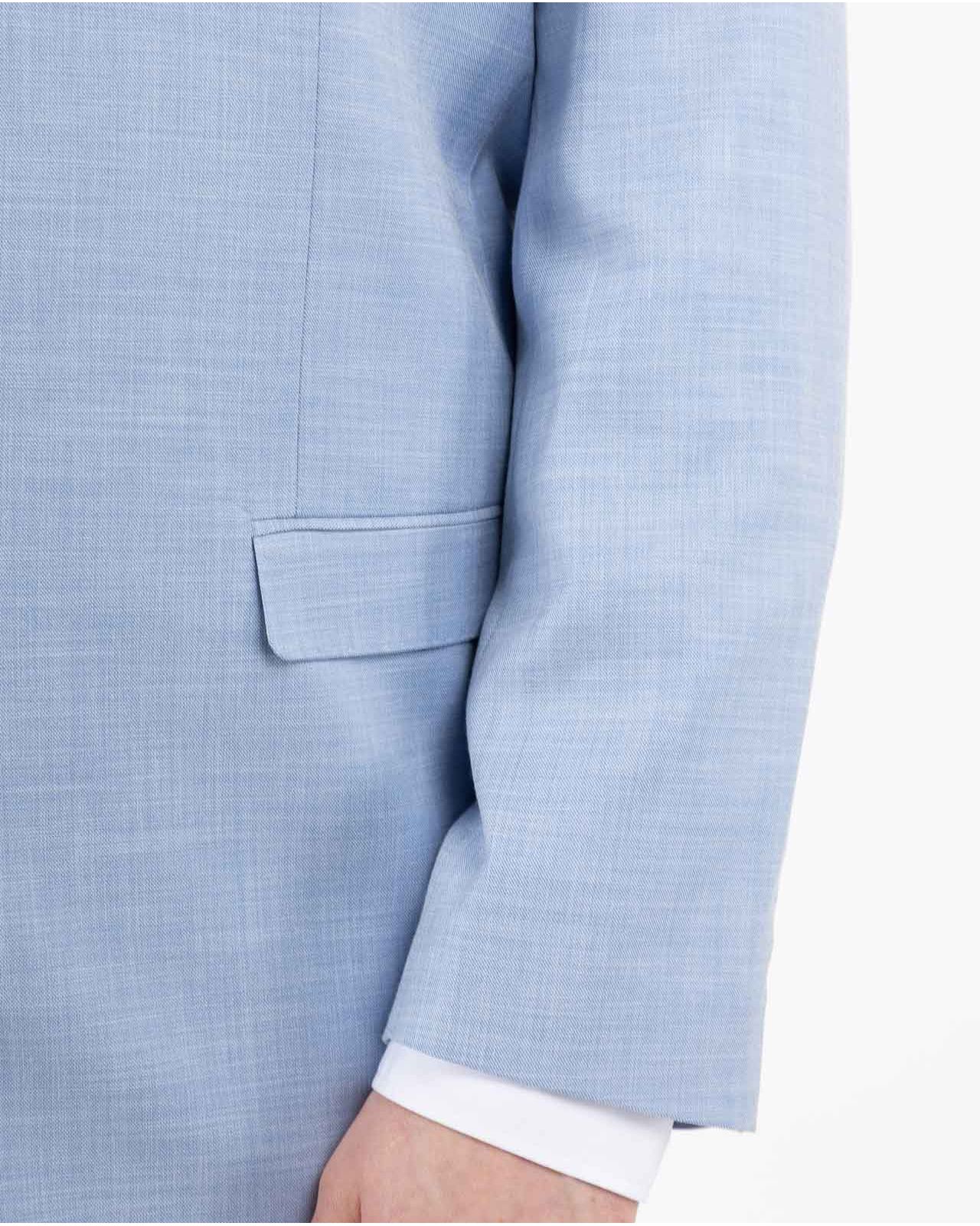 Veste de costume effet lin grande taille bleu ciel