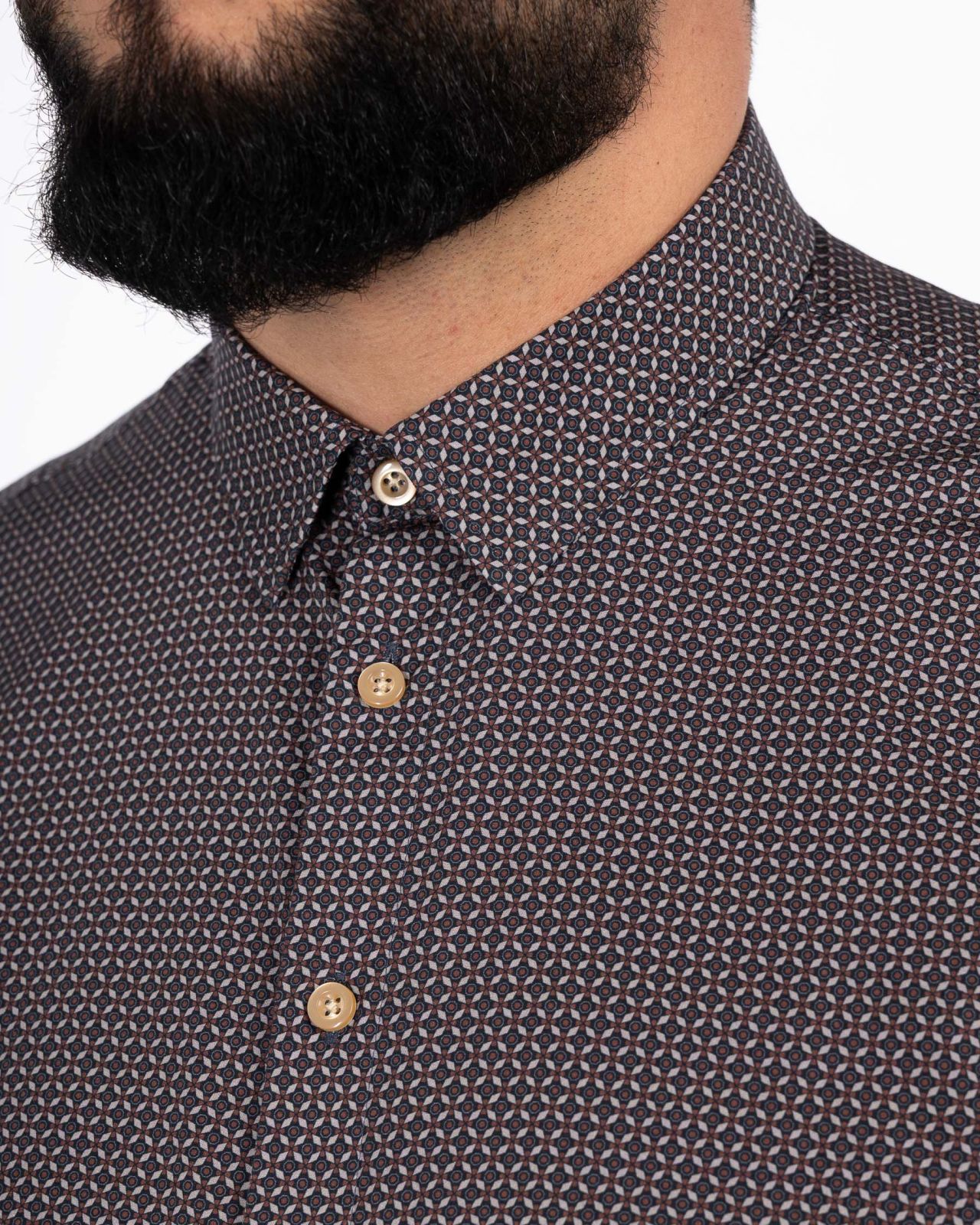 Chemise géométrique grande taille marron