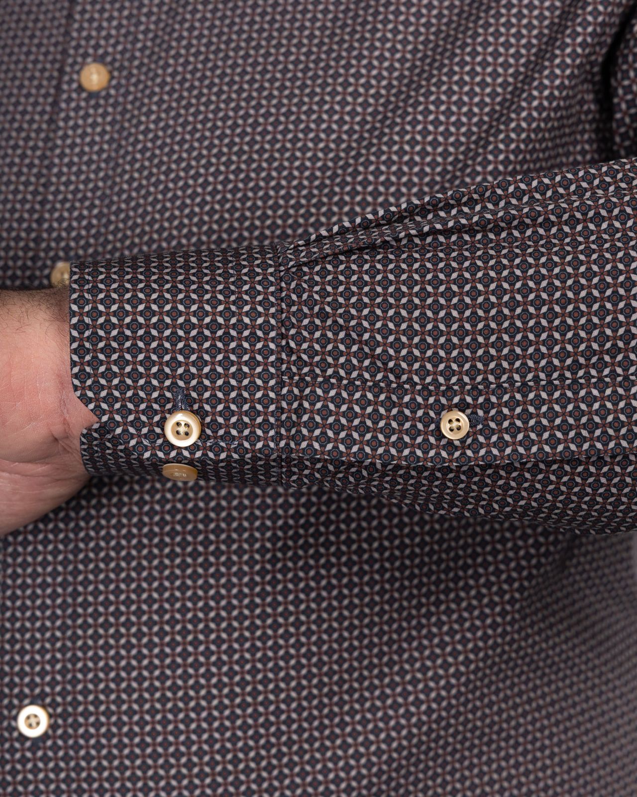 Chemise géométrique grande taille marron