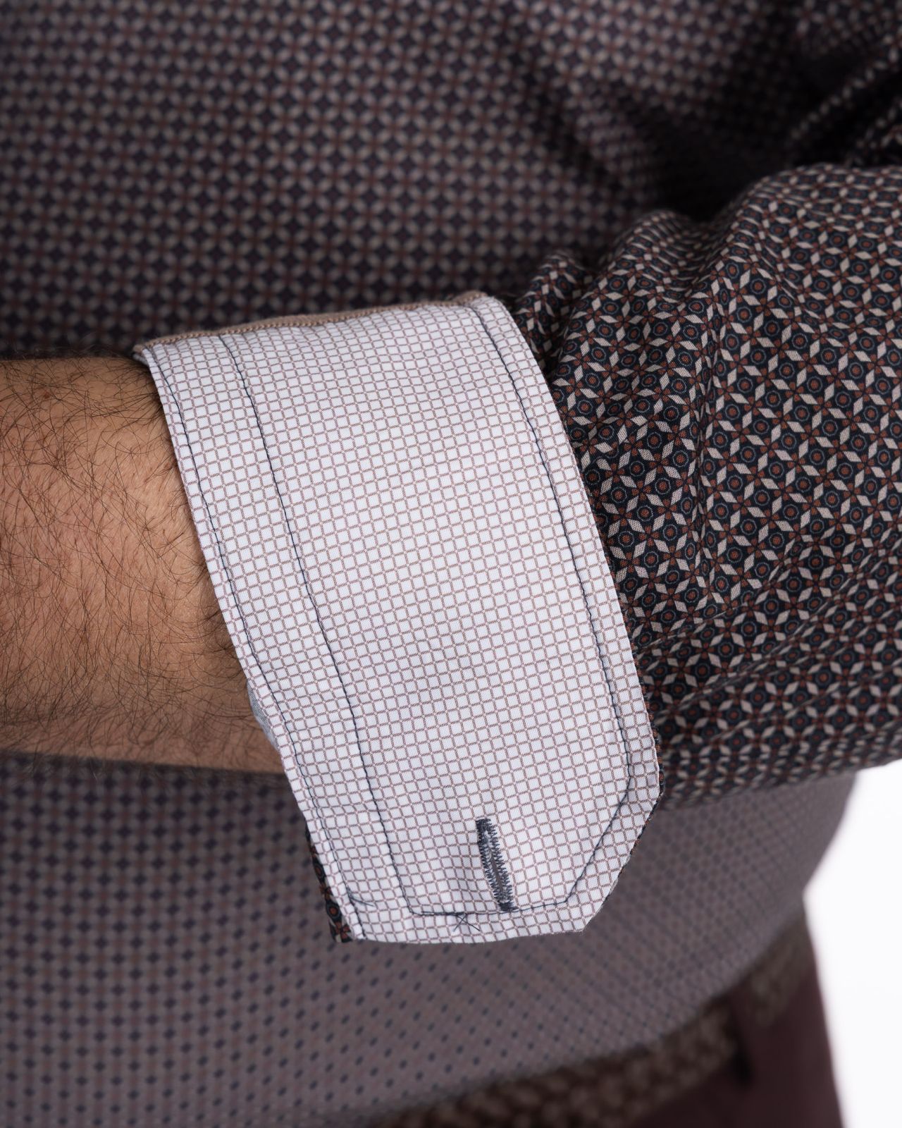 Chemise géométrique grande taille marron