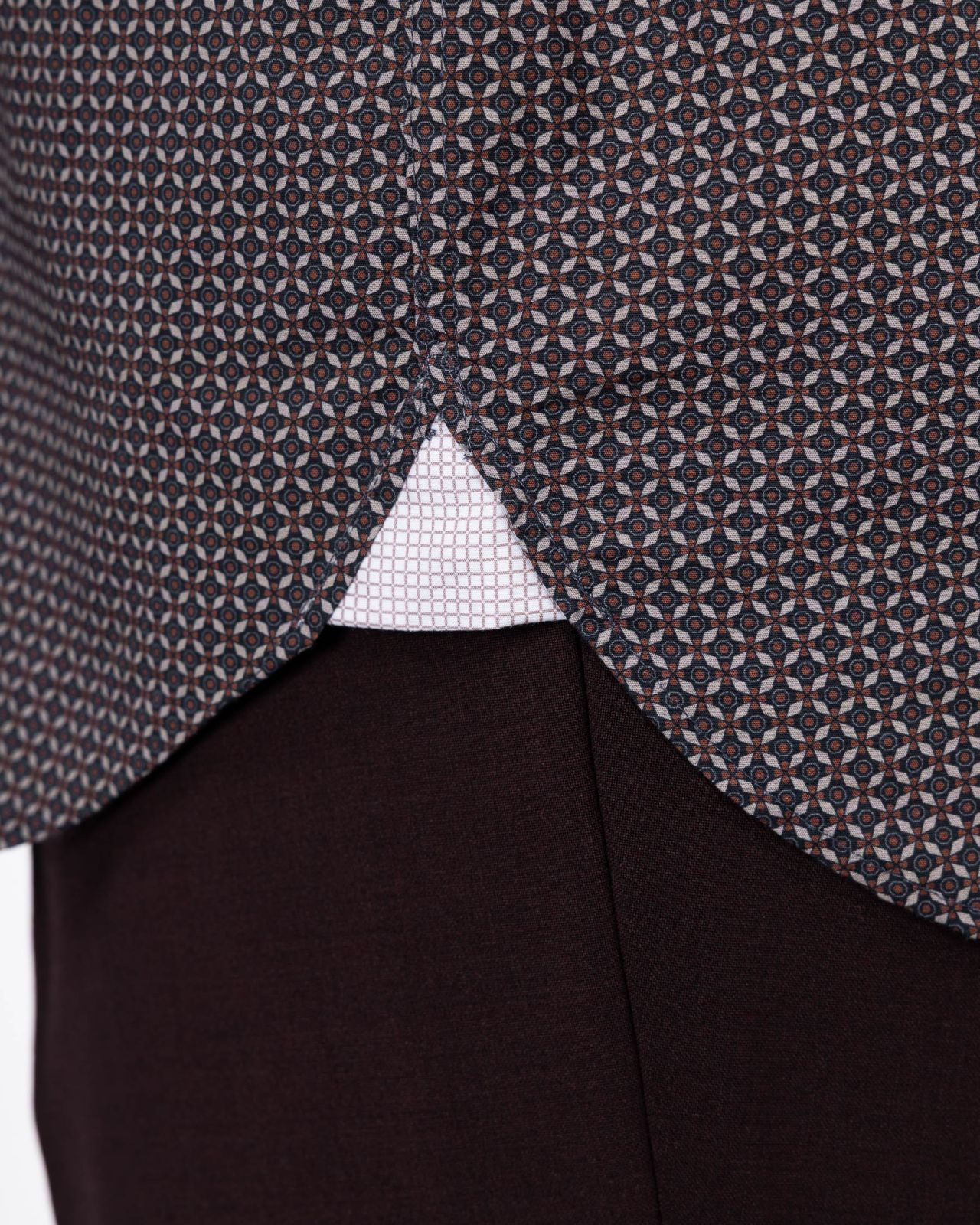 Chemise géométrique grande taille marron