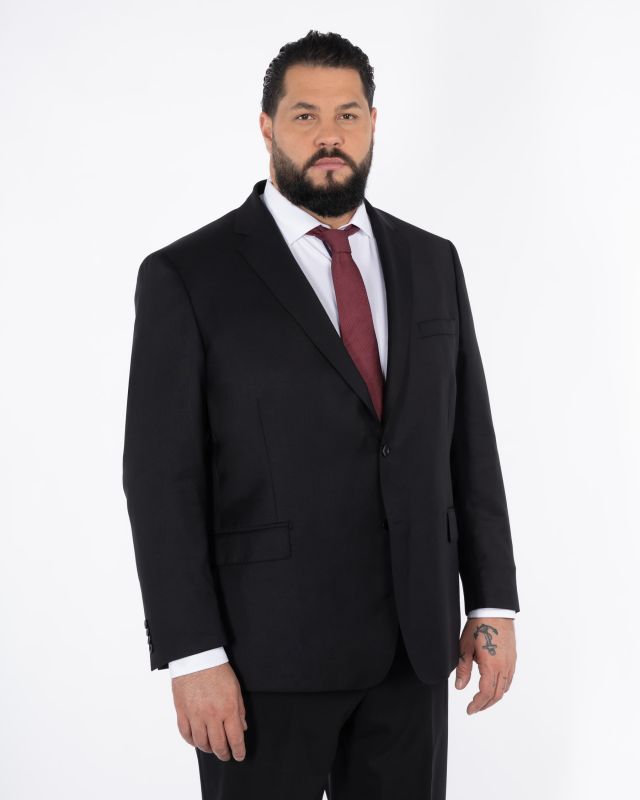 Veste de costume en laine grande taille noire