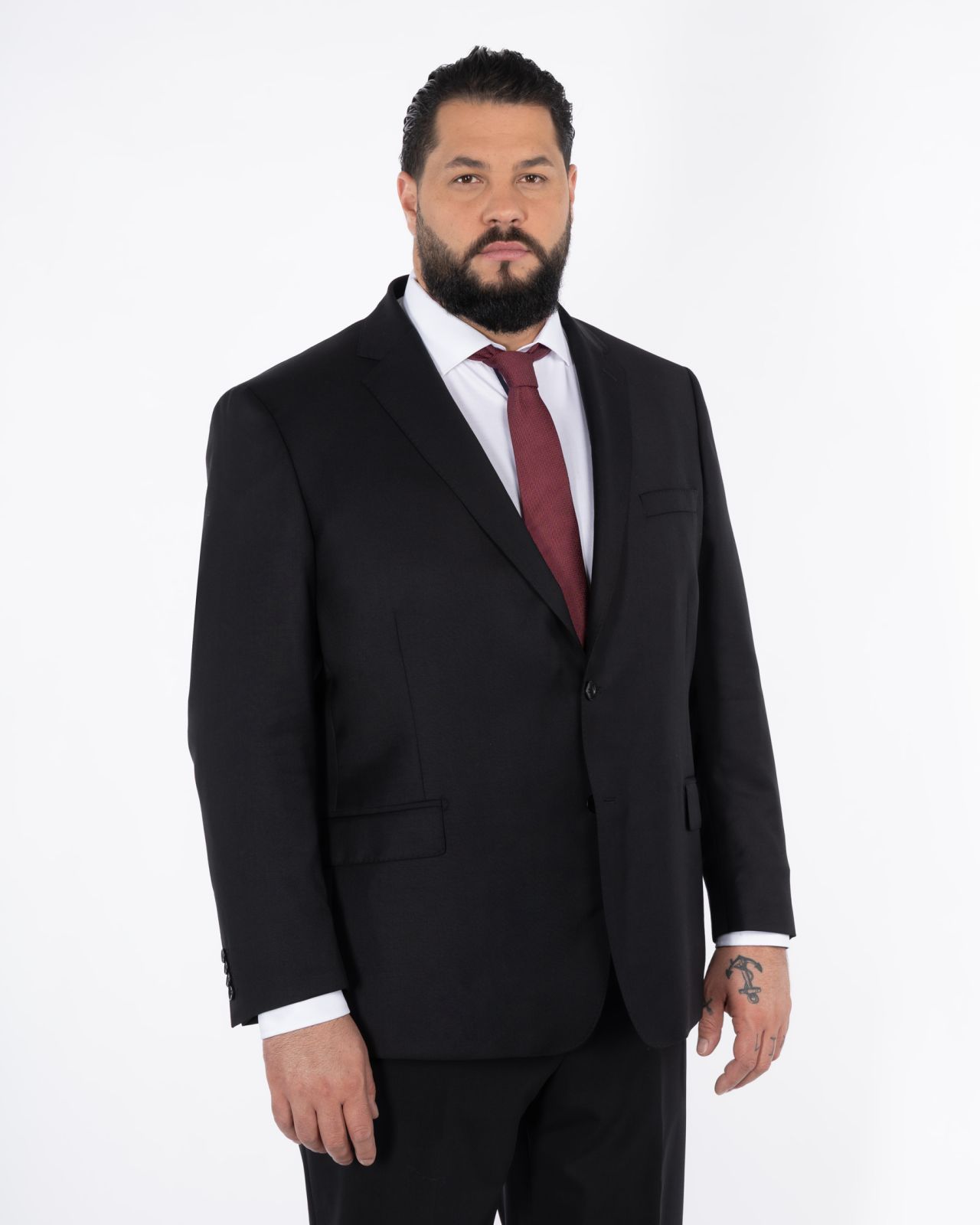 Veste de costume en laine grande taille noire