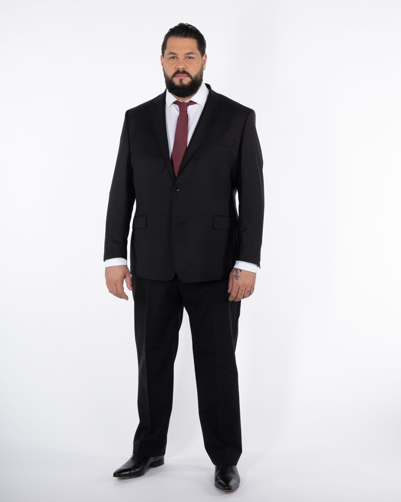 Veste de costume en laine grande taille noire