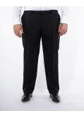 Pantalon de costume en laine noir grande taille