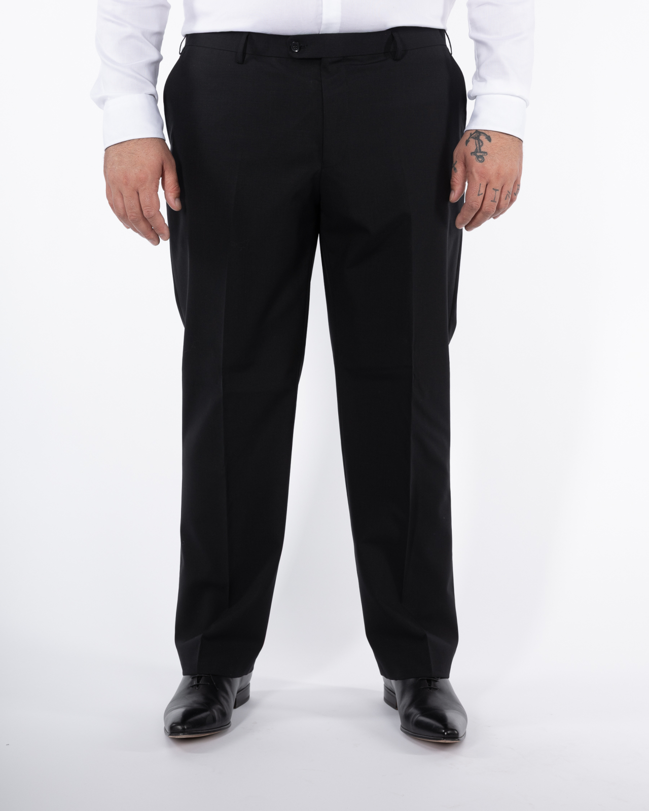 Costume complet noir en laine grande taille