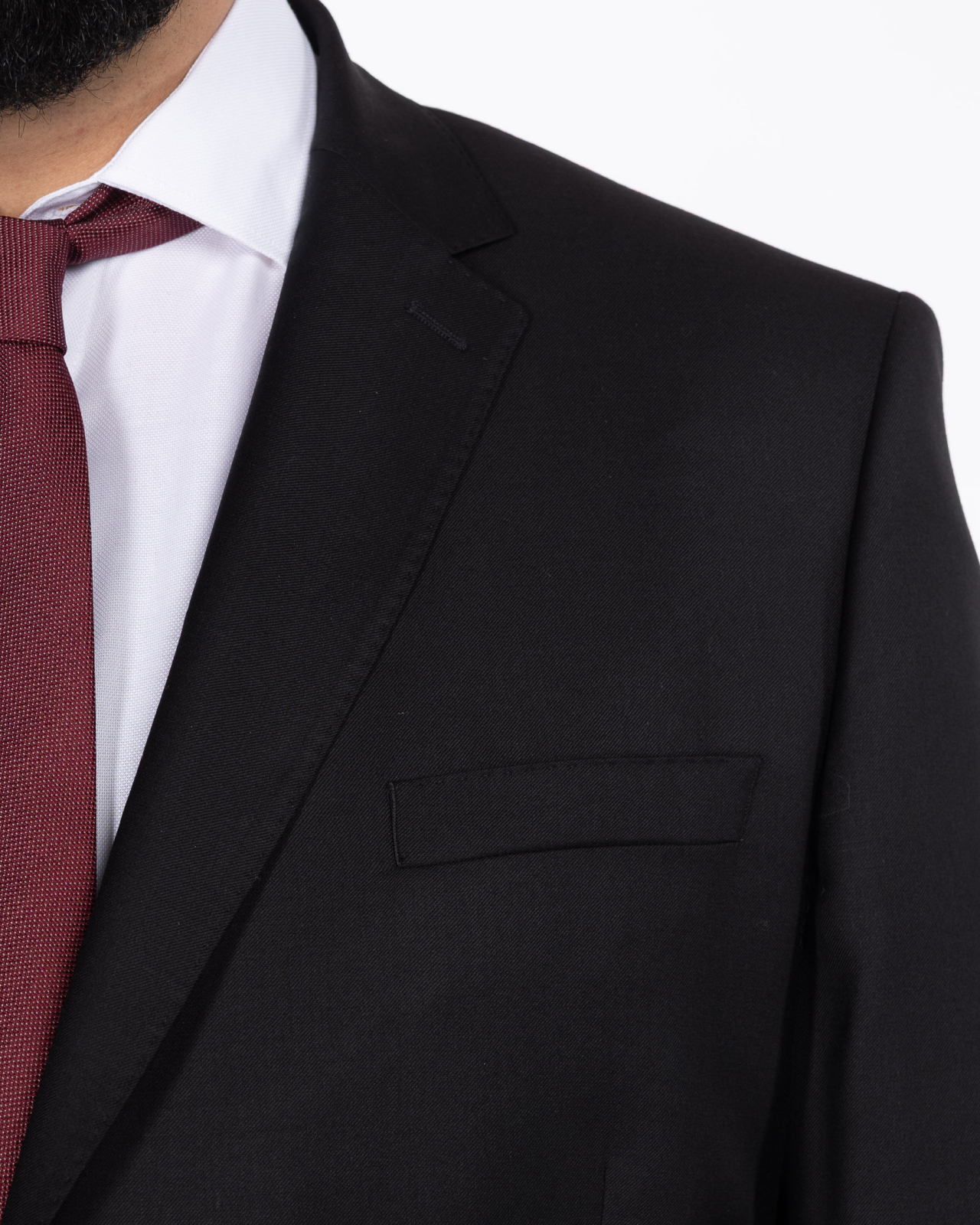 Costume complet noir en laine grande taille