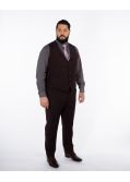 Gilet de costume grande taille bordeaux