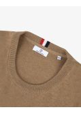 Pull en coton et laine grande taille marron