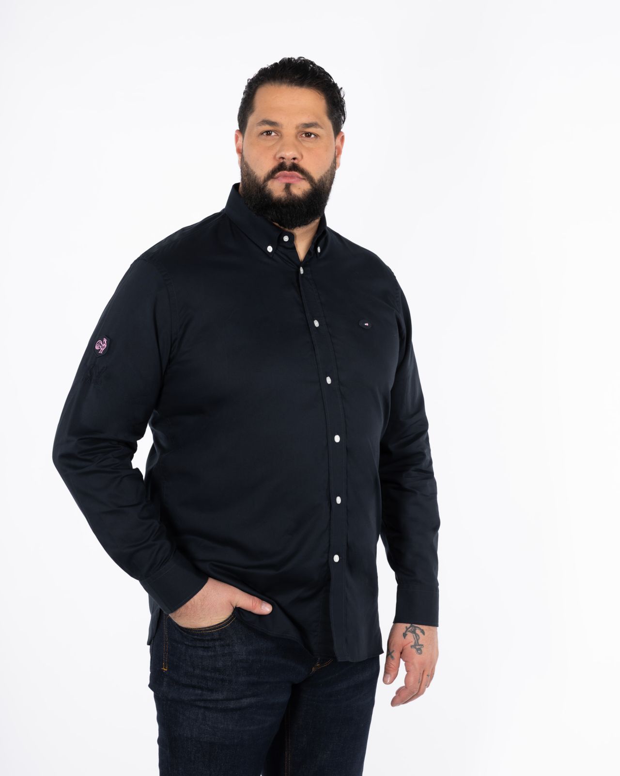 Chemise grande taille bleu marine