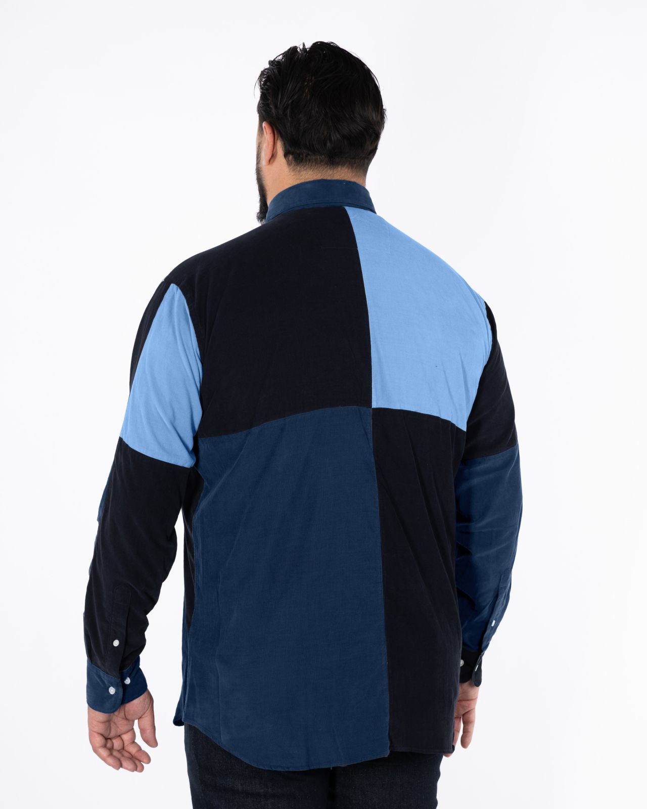 Chemise en velours grande taille bleu marine