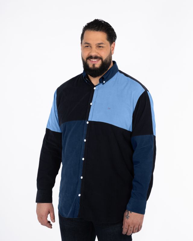 Chemise en velours grande taille bleu marine