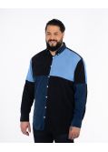Chemise en velours grande taille bleu marine