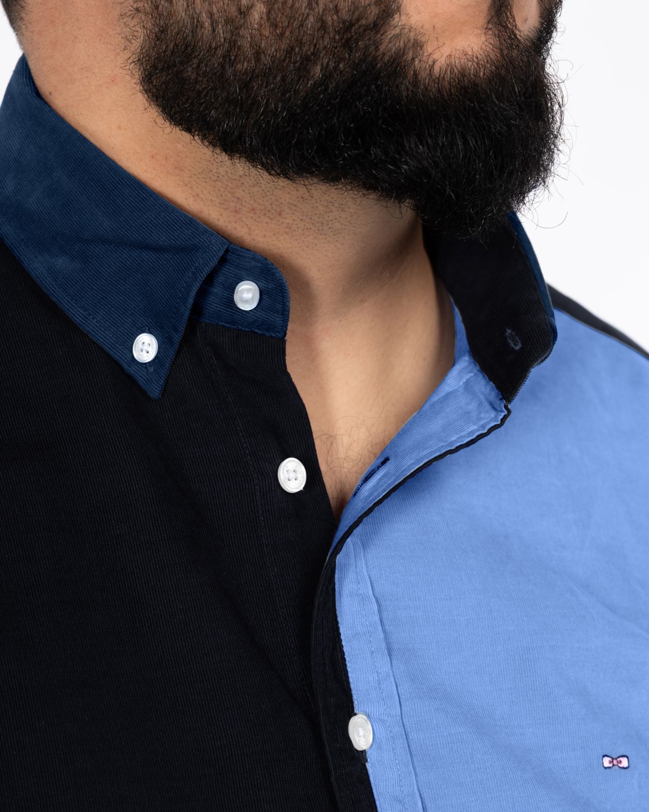Chemise en velours grande taille bleu marine