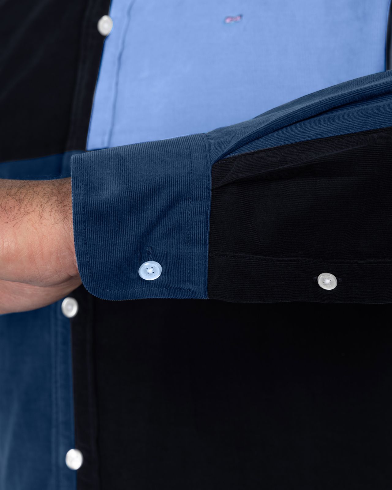 Chemise en velours grande taille bleu marine