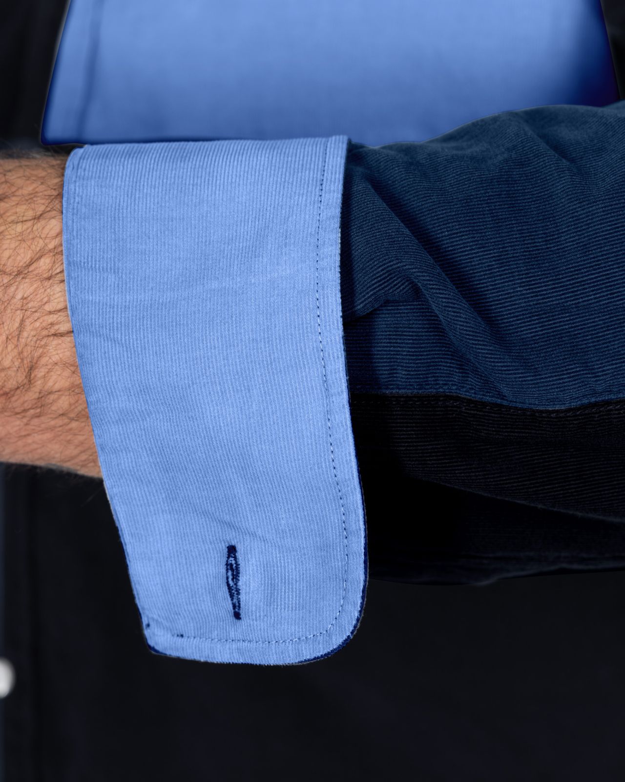 Chemise en velours grande taille bleu marine