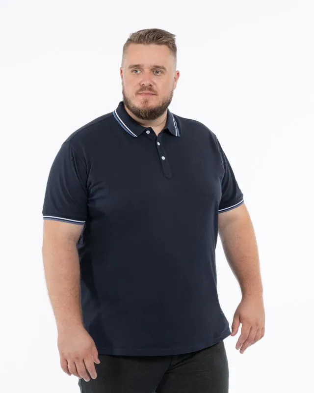 Polo piqué grande taille bleu marine