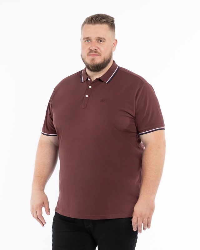 Polo piqué grande taille bordeaux