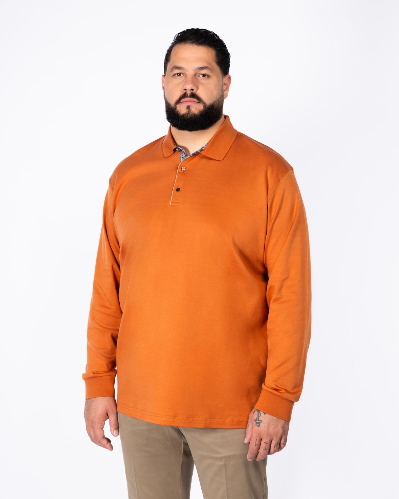 Polo jersey grande taille orange