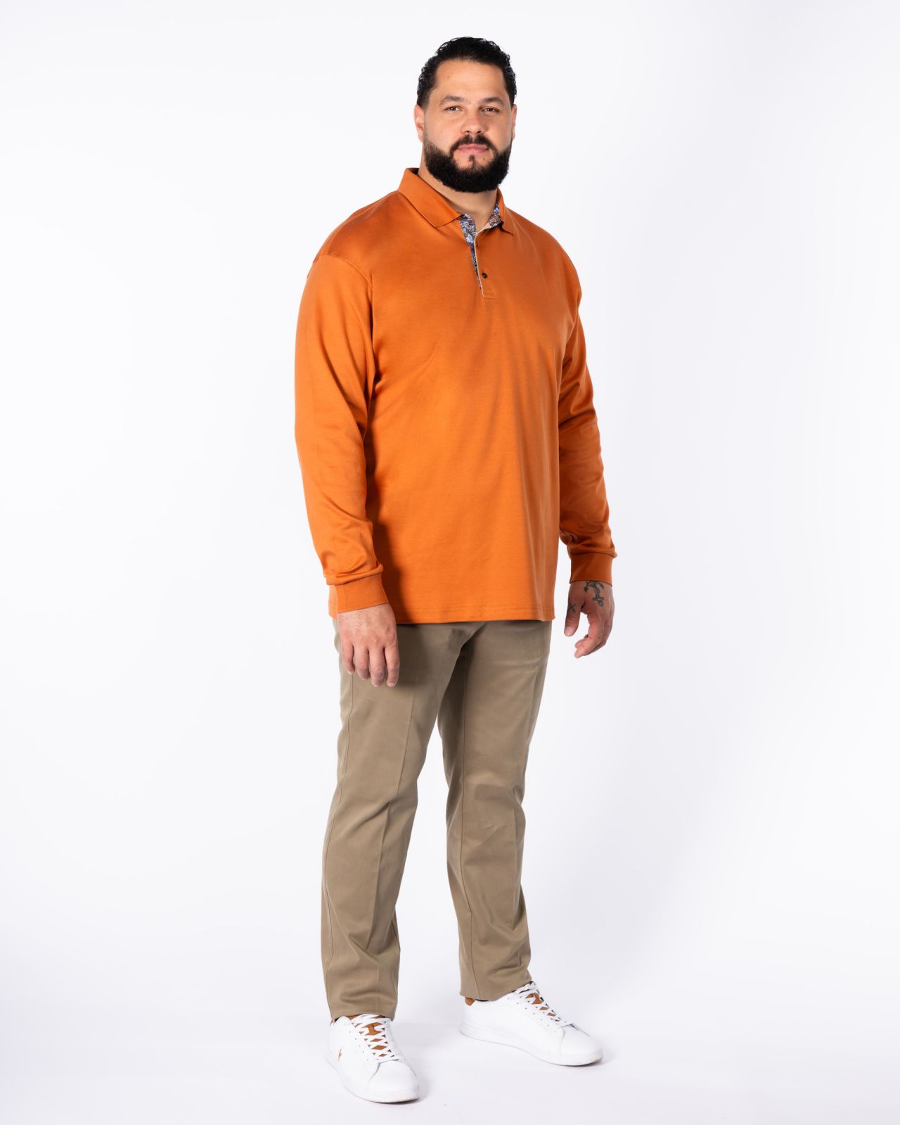 Polo jersey grande taille orange