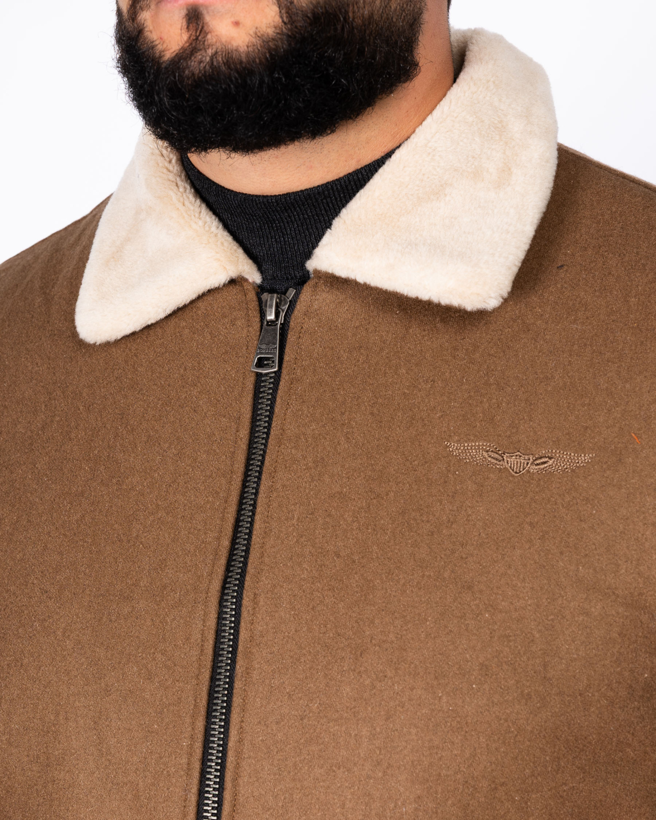 Blouson aviateur grande taille marron