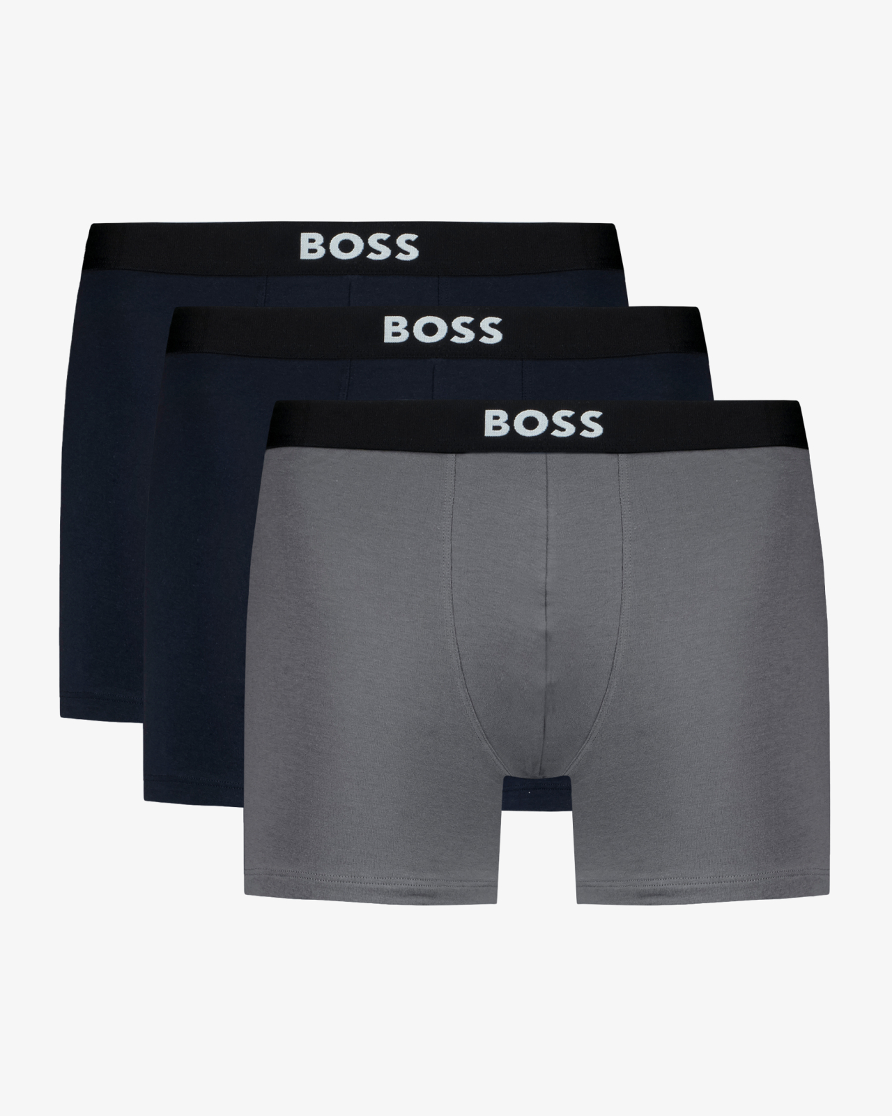 Pack de 3 boxers longs grande taille gris et bleu marine