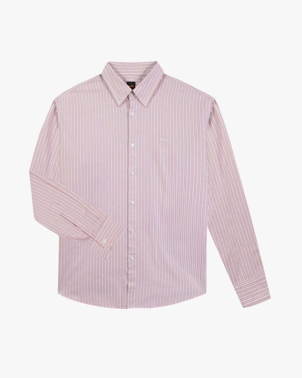 Chemise oxford à rayures grande taille rose