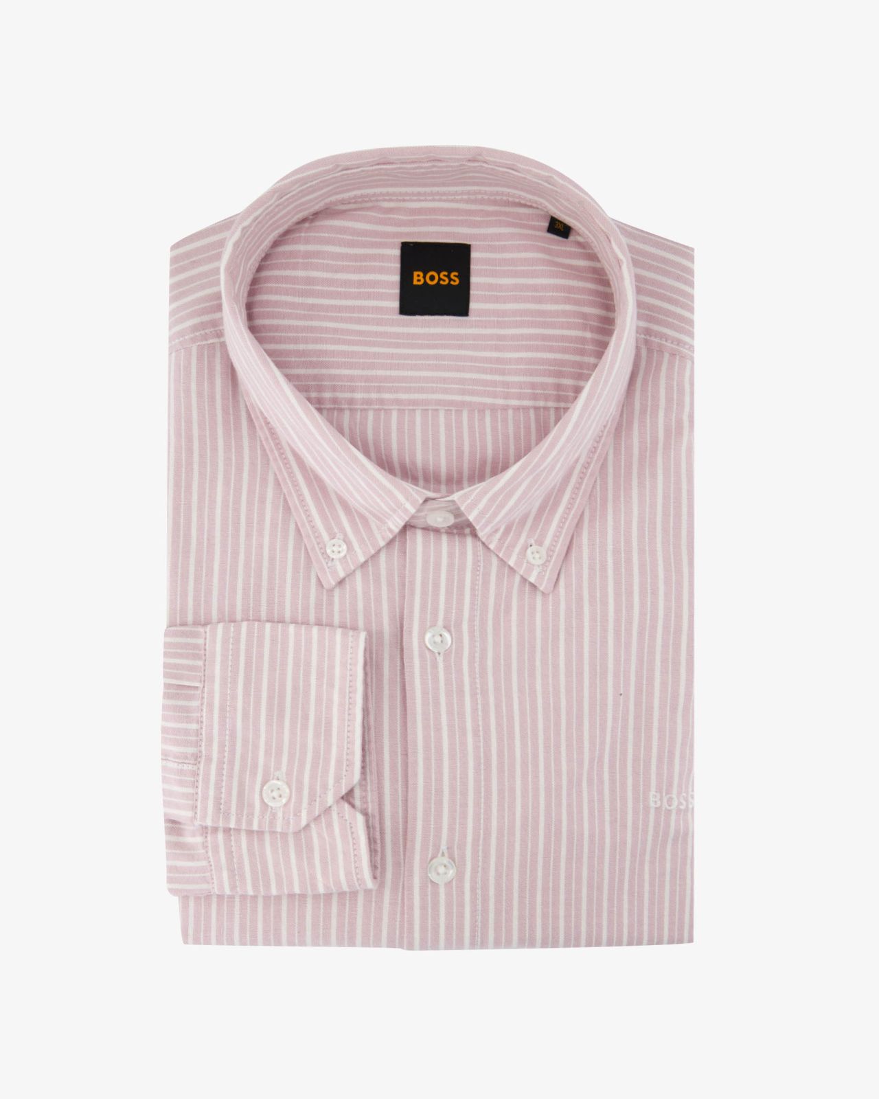 Chemise oxford à rayures grande taille rose