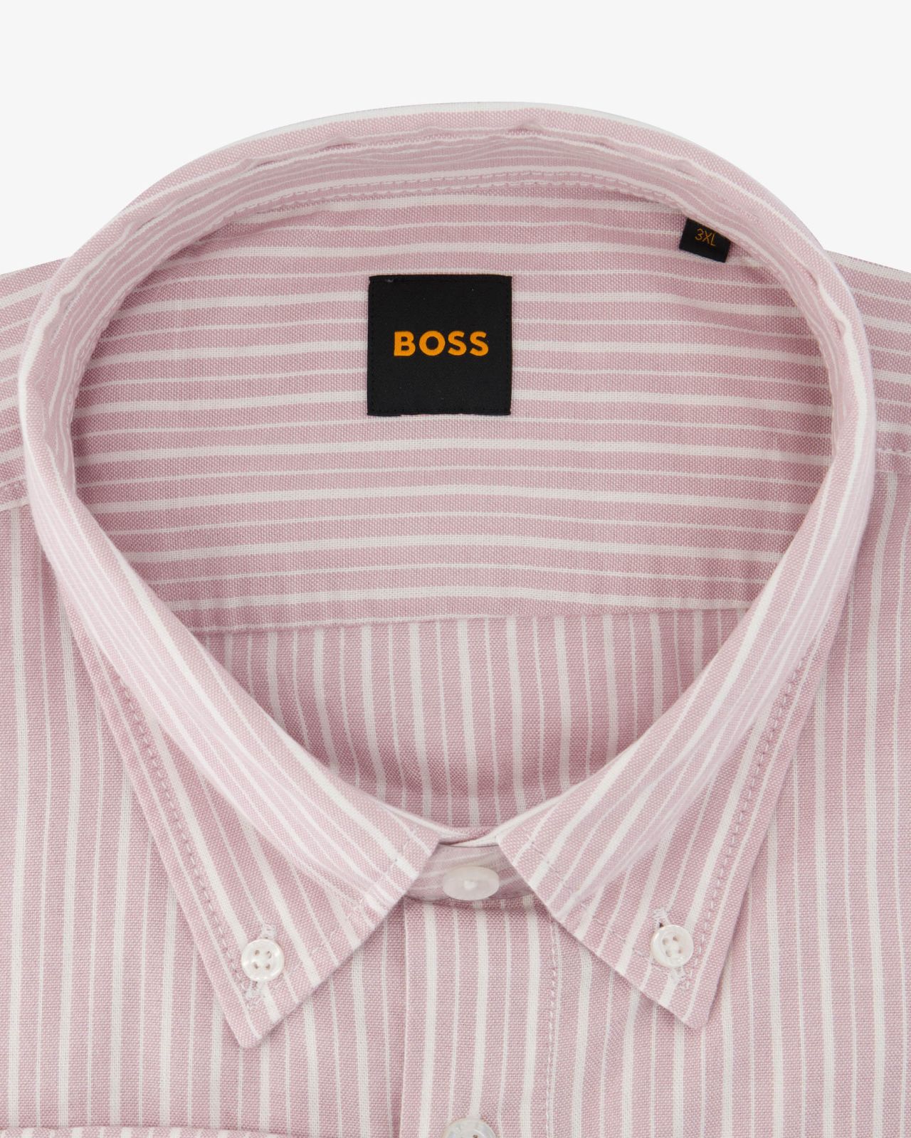 Chemise oxford à rayures grande taille rose