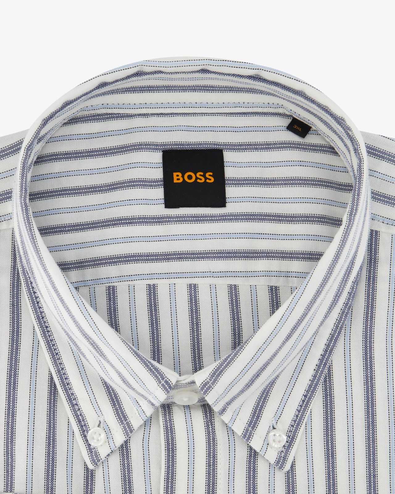 Chemise oxford à rayures grande taille bleu