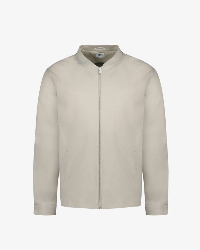 Blouson zippé grande taille beige