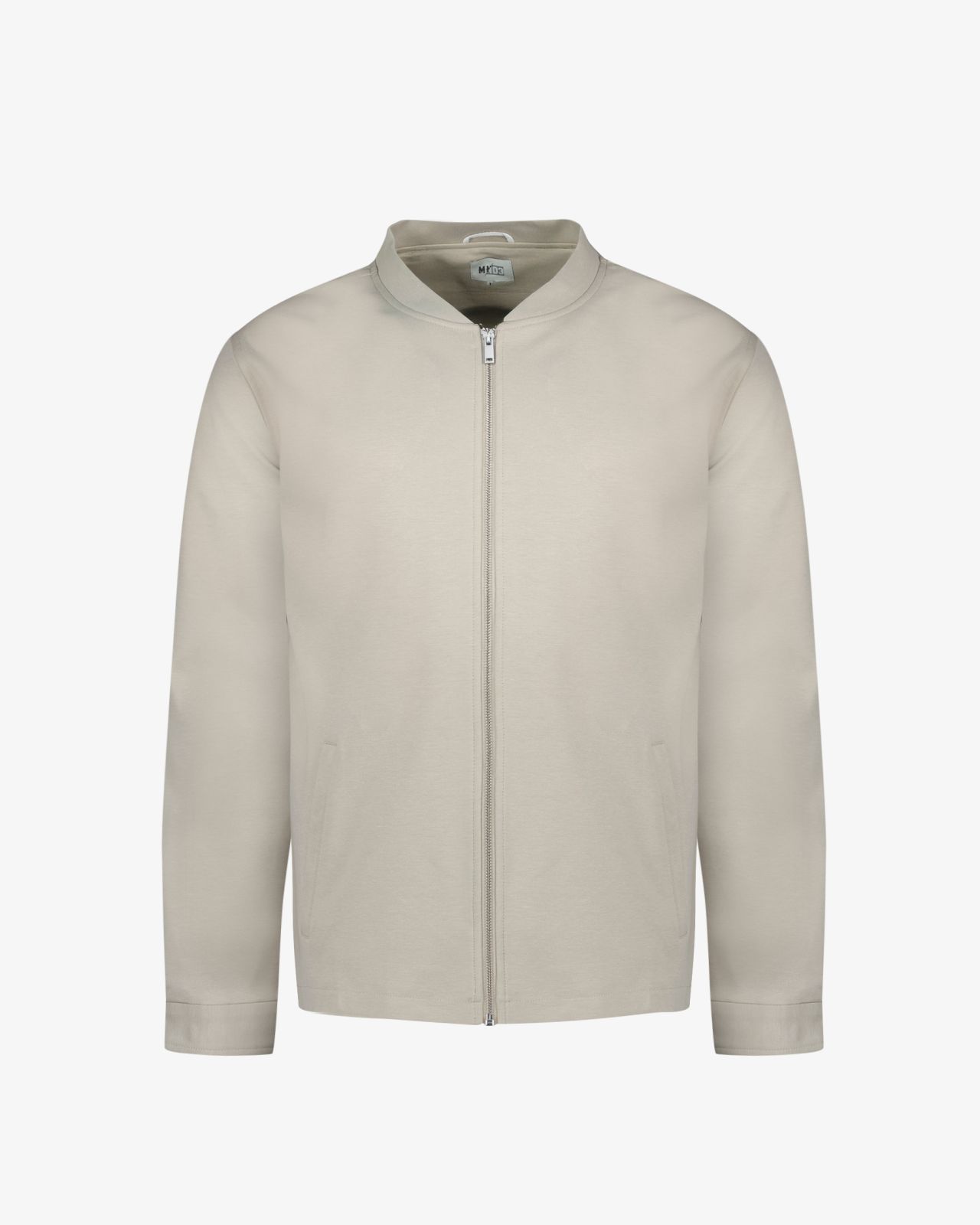 Blouson zippé grande taille beige