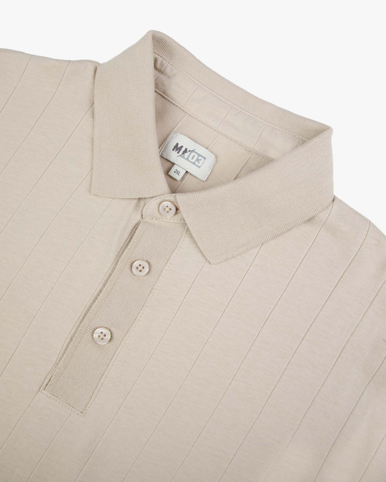 Polo pull jacquard grande taille beige