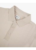 Polo pull jacquard grande taille beige