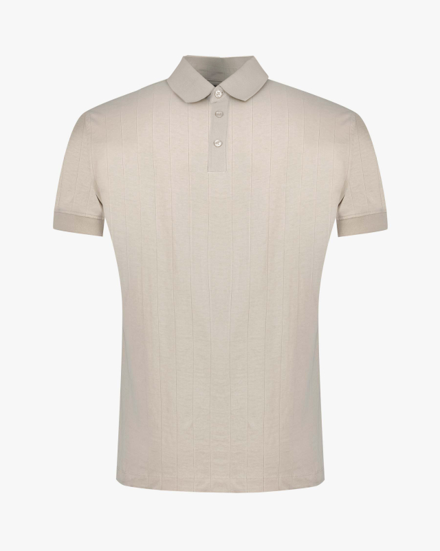 Polo pull jacquard grande taille beige