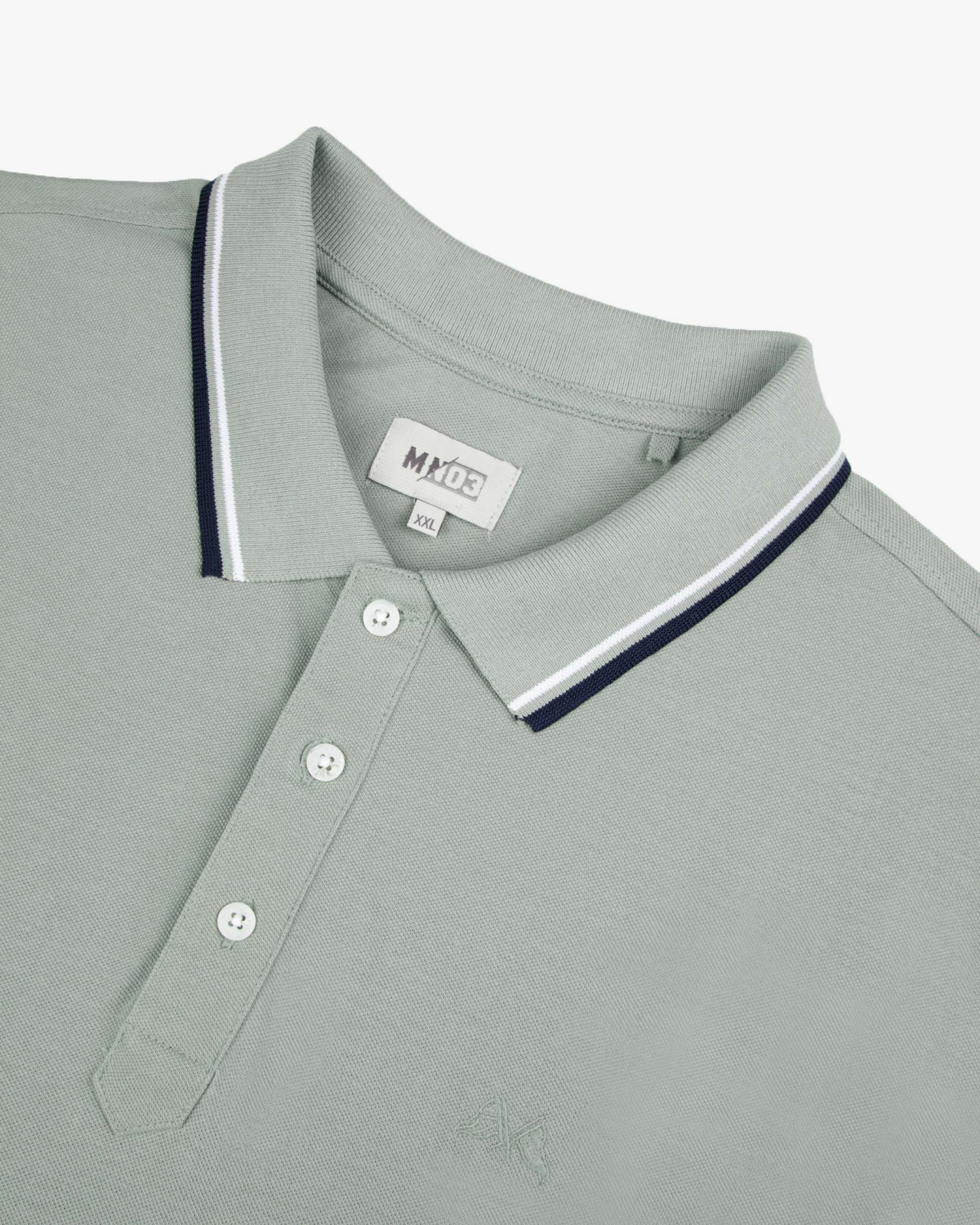 Polo piqué grande taille vert sauge