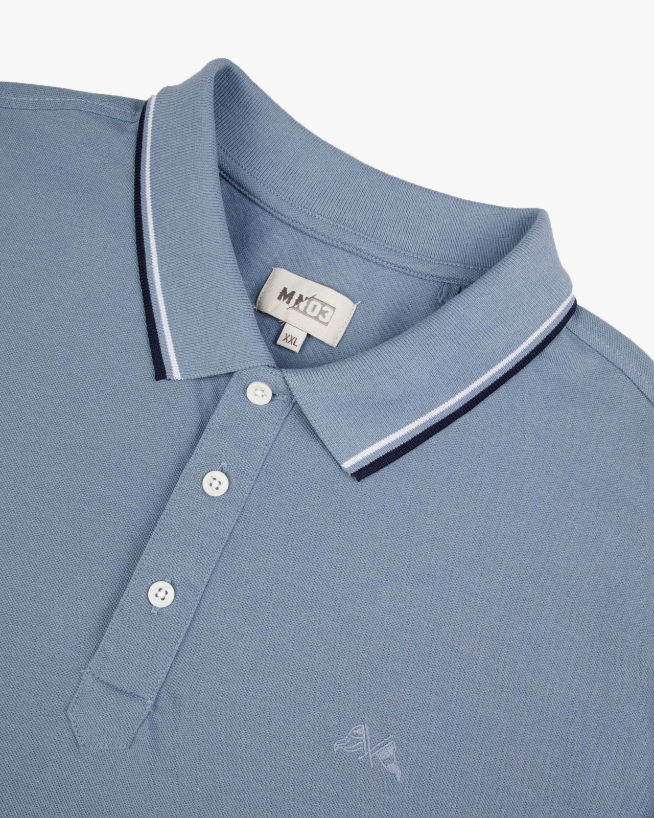 Polo piqué grande taille bleu